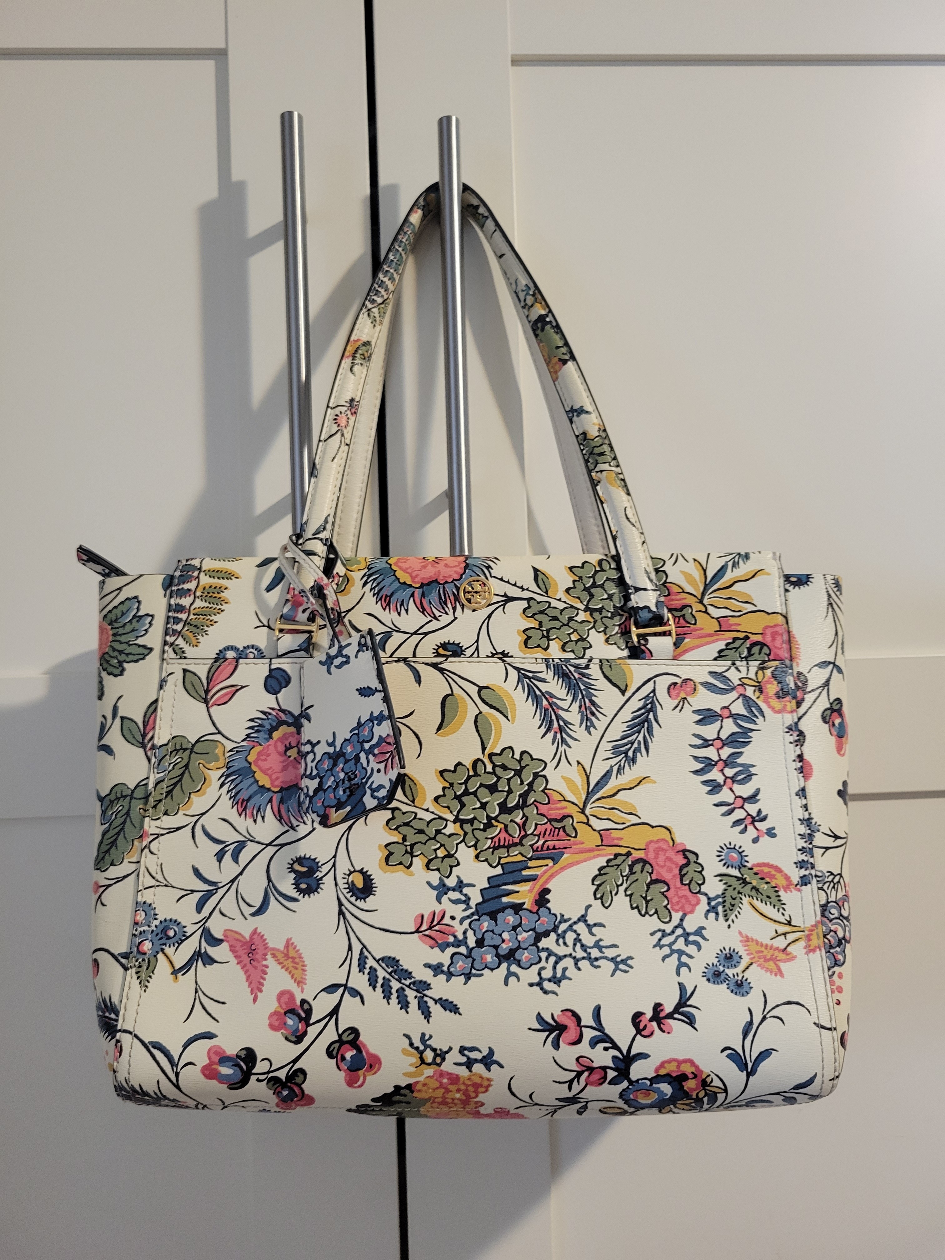 Tory Burch White Floral Print Tote